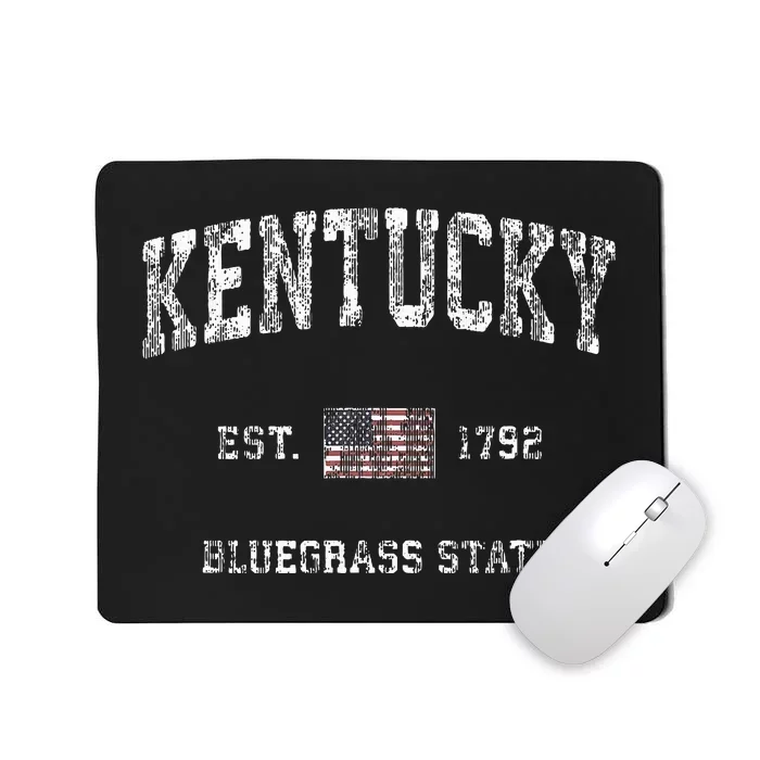 Kentucky Ky Vintage Sports Design American Flag Mousepad