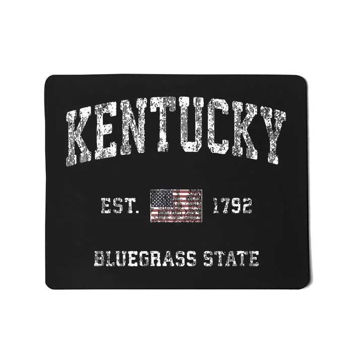 Kentucky Ky Vintage Sports Design American Flag Mousepad