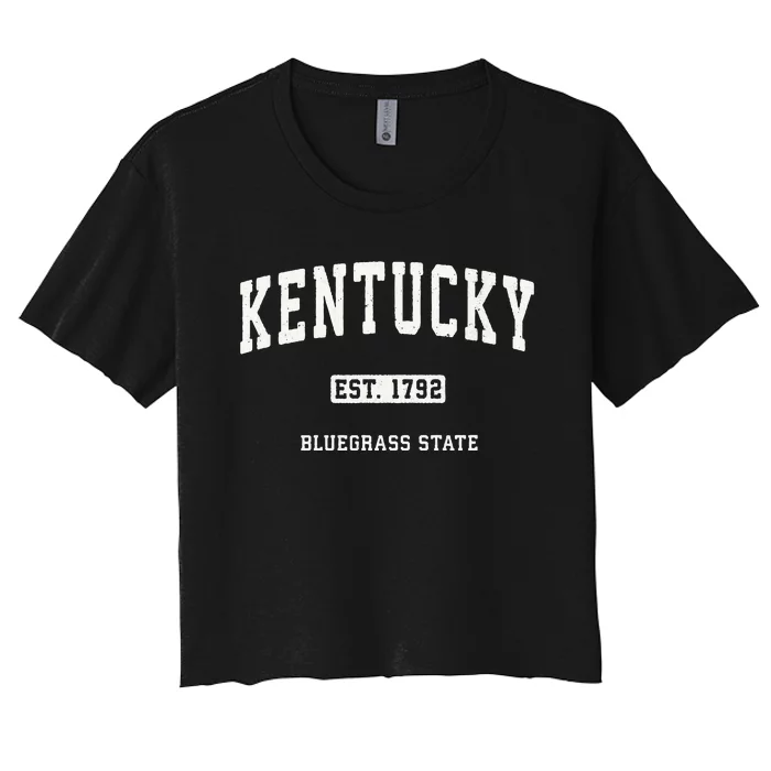 Kentucky Ky Vintage Sports Design Retro Varsity Women's Crop Top Tee