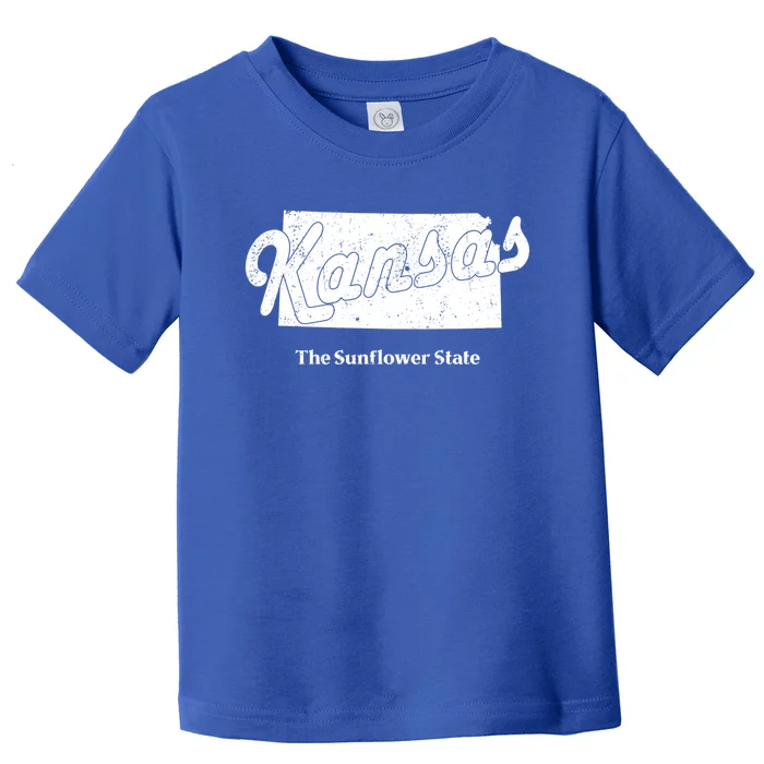 Kansas Ks Vintage Design Sports Home State Map Great Gift Toddler T-Shirt