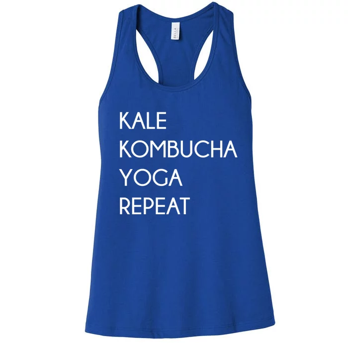 Kale Kombucha Yoga Repeat Great Gift Women's Racerback Tank