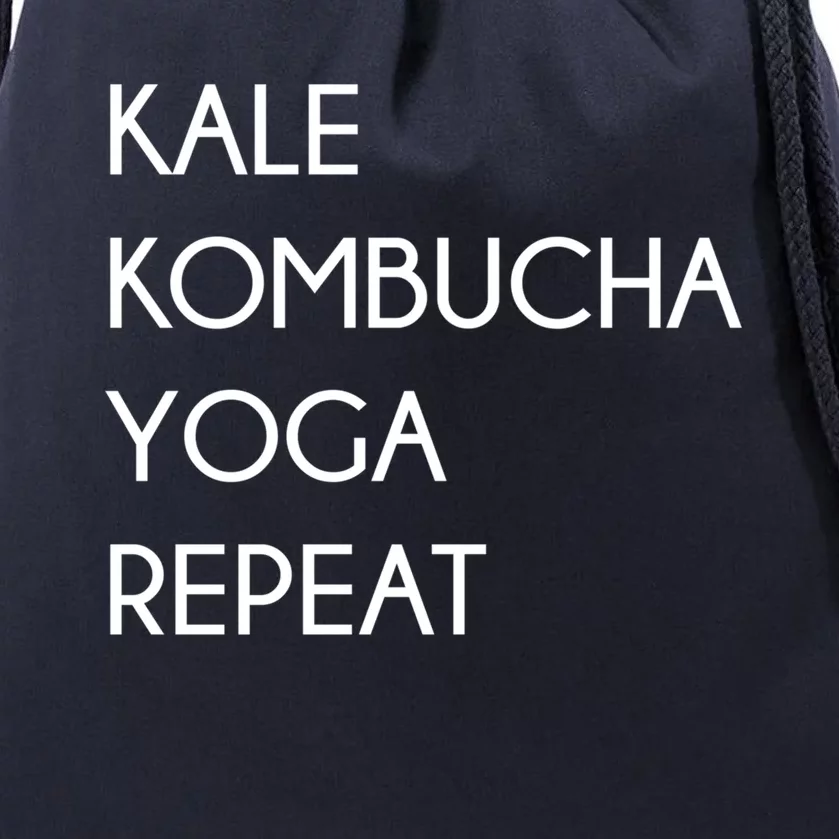 Kale Kombucha Yoga Repeat Great Gift Drawstring Bag