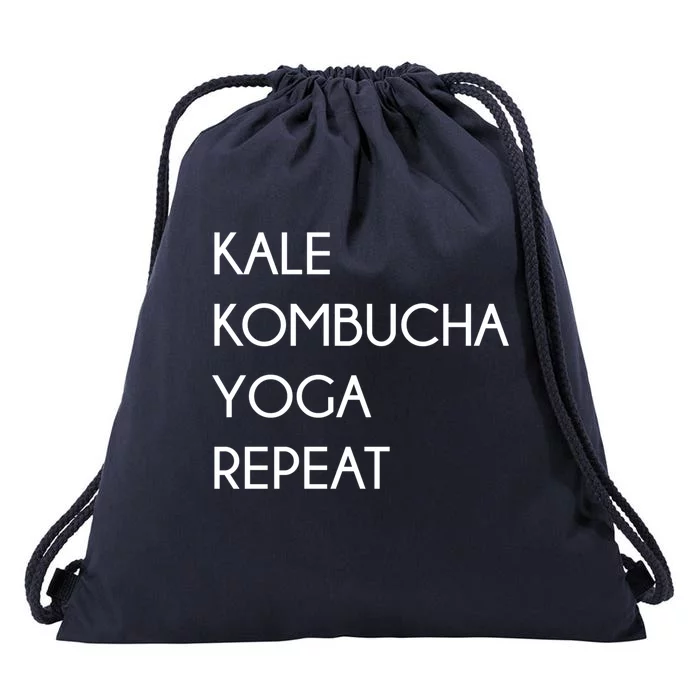 Kale Kombucha Yoga Repeat Great Gift Drawstring Bag