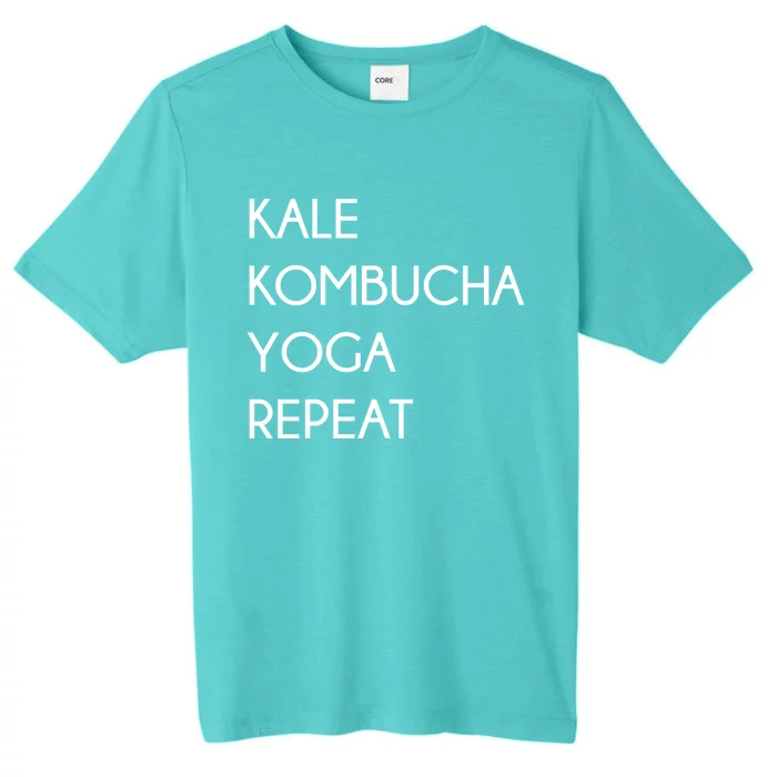 Kale Kombucha Yoga Repeat Great Gift ChromaSoft Performance T-Shirt