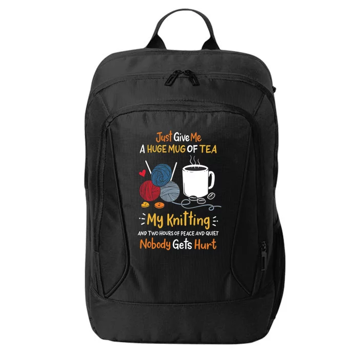 Knitting Knitter Yarn Coffee Gift City Backpack