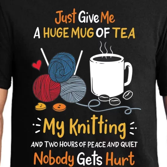 Knitting Knitter Yarn Coffee Gift Pajama Set