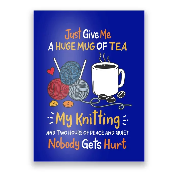 Knitting Knitter Yarn Coffee Gift Poster