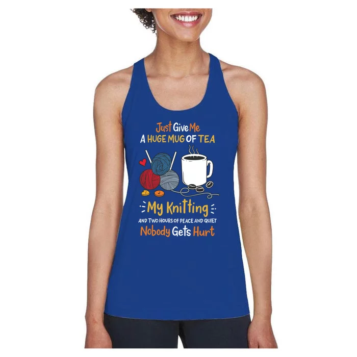 Knitting Knitter Yarn Coffee Gift Women's Racerback Tank