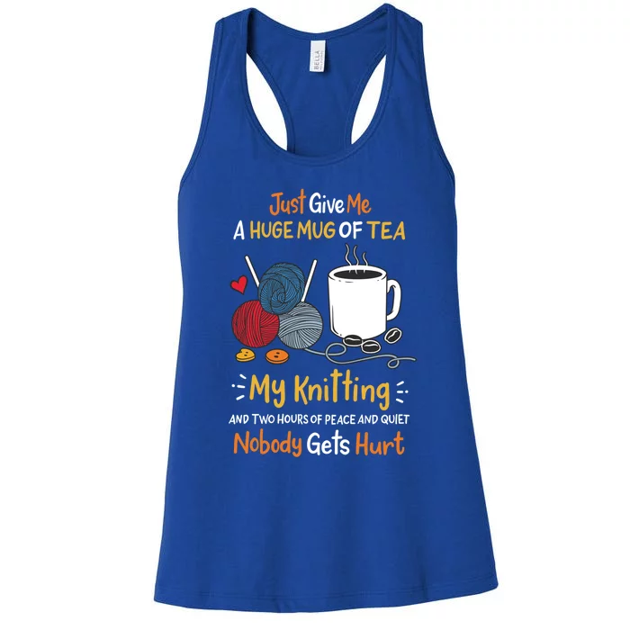 Knitting Knitter Yarn Coffee Gift Women's Racerback Tank