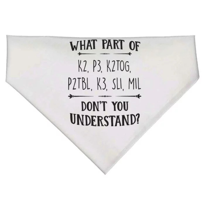 Knitting Knit Yarn Lovers Understand Saying Gift Apparel USA-Made Doggie Bandana