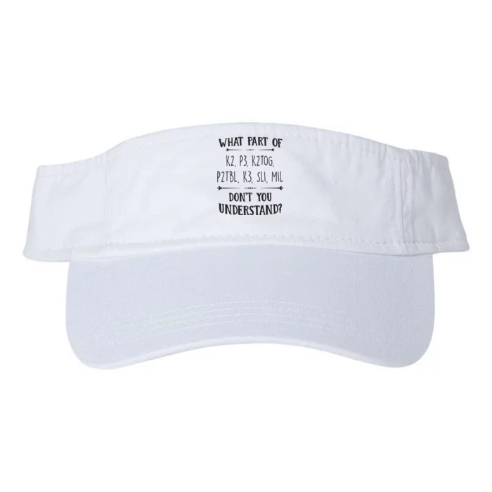 Knitting Knit Yarn Lovers Understand Saying Gift Apparel Valucap Bio-Washed Visor