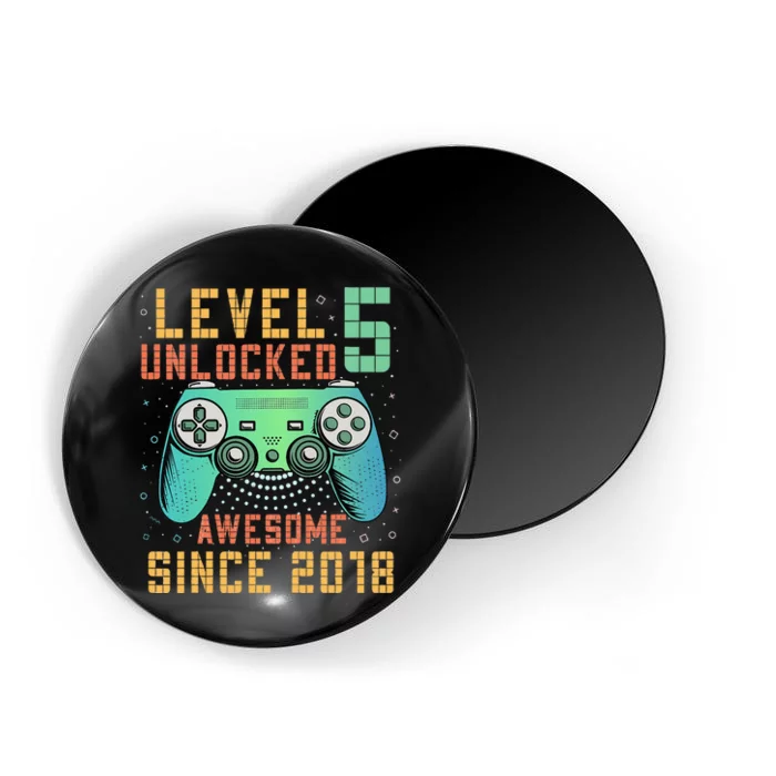 Kids Level 5 Unlocked 5th Birthday 5 Year Old Boy Gifts Gamer Magnet