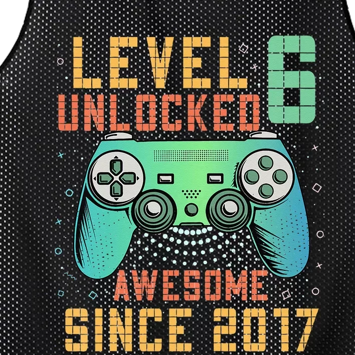 Kids Level 6 Unlocked 6th Birthday 6 Year Old Boy Gifts Gamer Mesh Reversible Basketball Jersey Tank