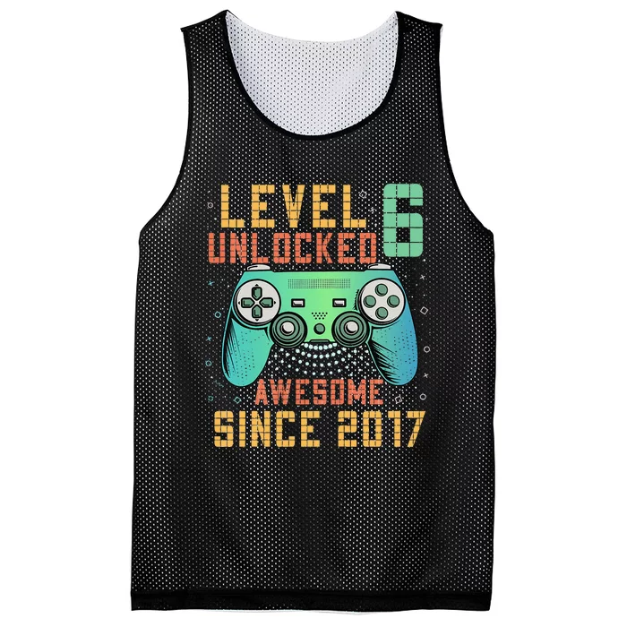 Kids Level 6 Unlocked 6th Birthday 6 Year Old Boy Gifts Gamer Mesh Reversible Basketball Jersey Tank