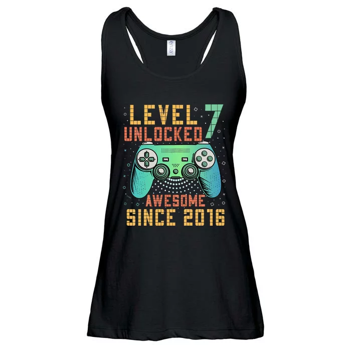 Kids Level 7 Unlocked 7th Birthday 7 Year Old Boy Gifts Gamer Ladies Essential Flowy Tank