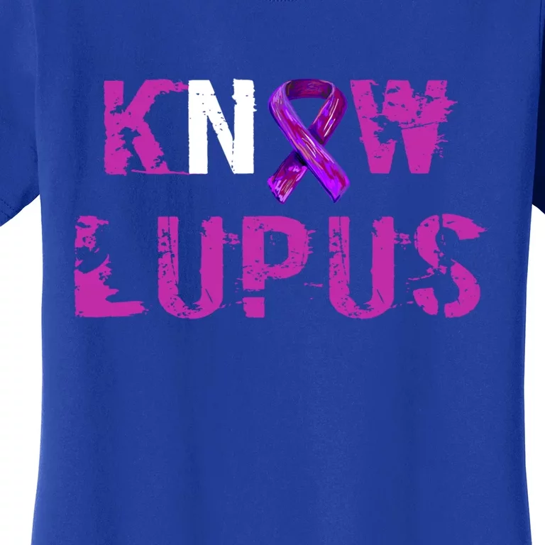 Know Lupus Awareness Great Gift Purple Ribbon Support Women's T-Shirt