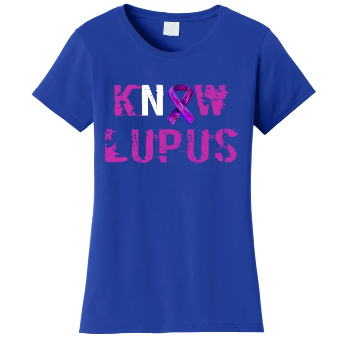 Know Lupus Awareness Great Gift Purple Ribbon Support Women's T-Shirt