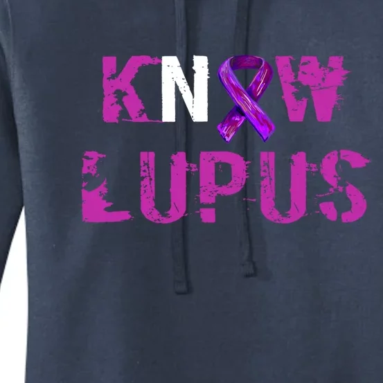 Know Lupus Awareness Great Gift Purple Ribbon Support Women's Pullover Hoodie