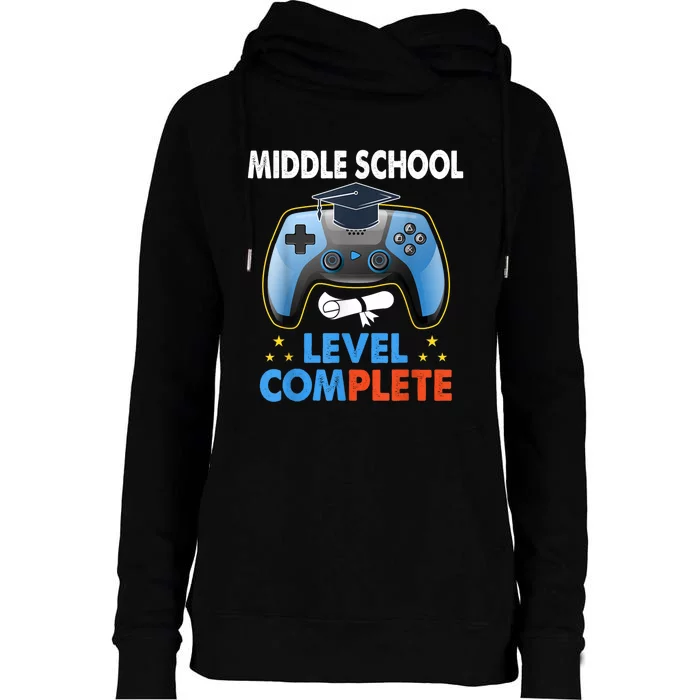 Kindergarten Level Complete Graduation Class Gamer Womens Funnel Neck Pullover Hood