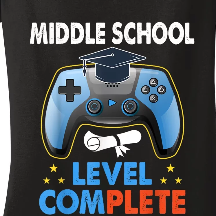 Kindergarten Level Complete Graduation Class Gamer Women's V-Neck T-Shirt