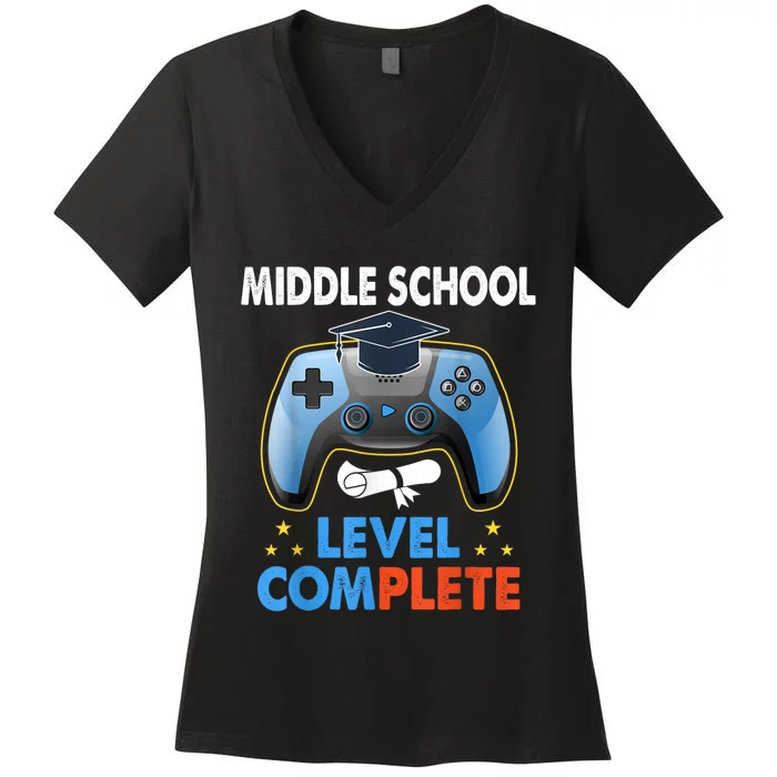 Kindergarten Level Complete Graduation Class Gamer Women's V-Neck T-Shirt