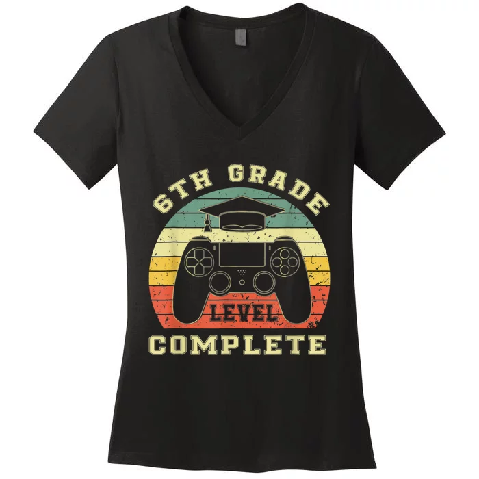 Kindergarten Level Complete Graduation Class Gamer Women's V-Neck T-Shirt