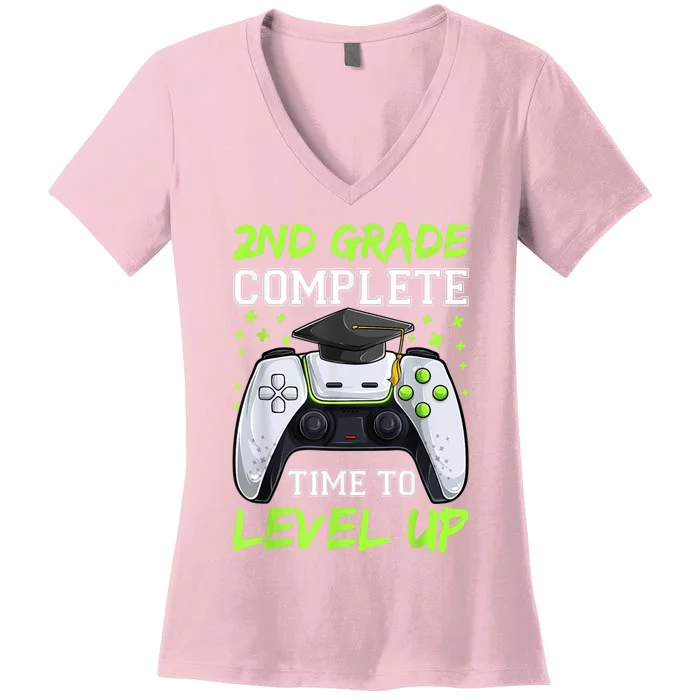 Kindergarten Level Complete Graduation Class Gamer Women's V-Neck T-Shirt