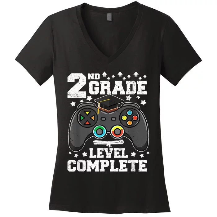 Kindergarten Level Complete Graduation Class Gamer Women's V-Neck T-Shirt