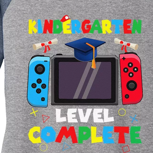 Kindergarten Level Complete Graduation Class 2024 Gamer Women's Tri-Blend 3/4-Sleeve Raglan Shirt