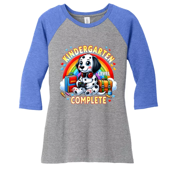 Kindergarten Level Complete Goodbye School Hello Summer Funny Gift Women's Tri-Blend 3/4-Sleeve Raglan Shirt