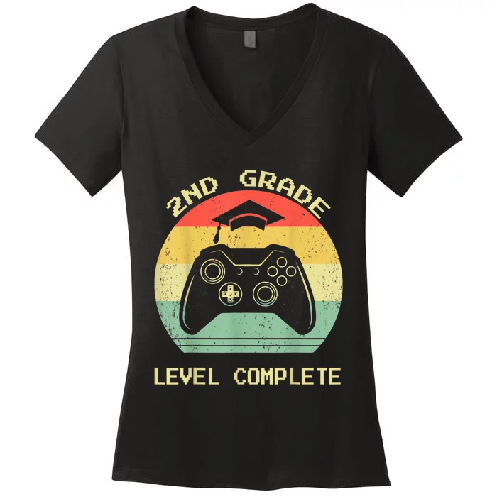 Kindergarten Level Complete Graduation Class Gamer Women's V-Neck T-Shirt