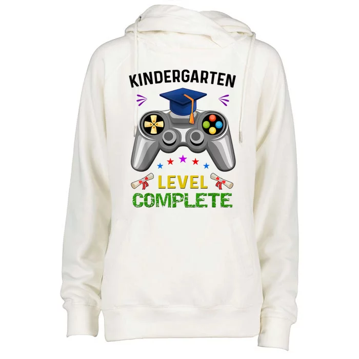 Kindergarten Level Complete Graduation Class Gamer Womens Funnel Neck Pullover Hood