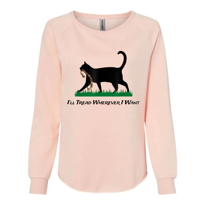 Kamala Lady Cat 2024 ILl Tread Wherever I Want Womens California Wash Sweatshirt