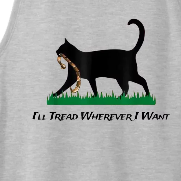 Kamala Lady Cat 2024 ILl Tread Wherever I Want Ladies Tri-Blend Wicking Tank