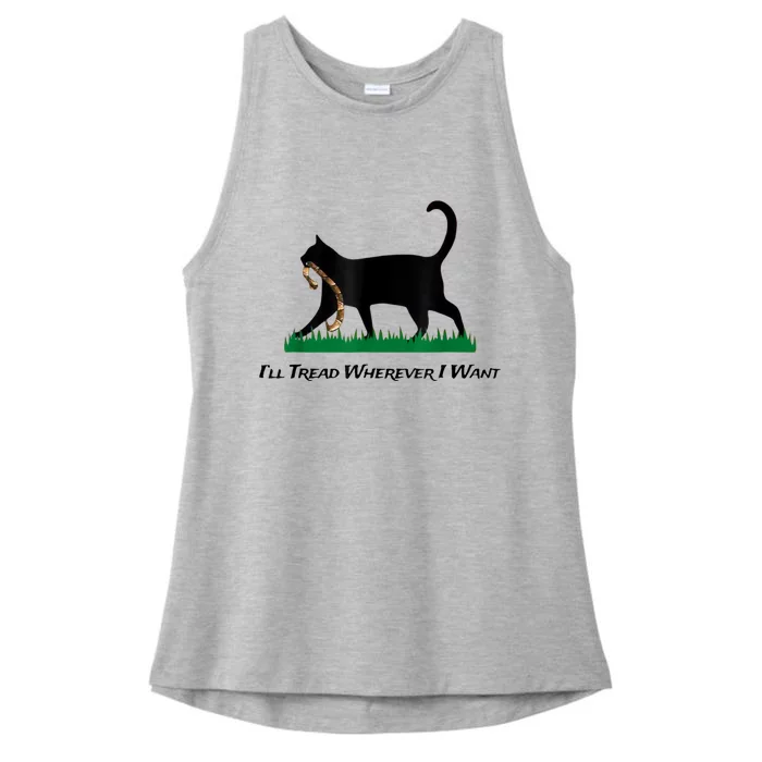 Kamala Lady Cat 2024 ILl Tread Wherever I Want Ladies Tri-Blend Wicking Tank