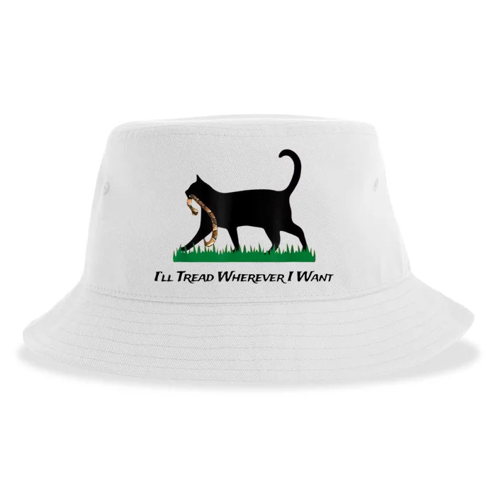 Kamala Lady Cat 2024 ILl Tread Wherever I Want Sustainable Bucket Hat