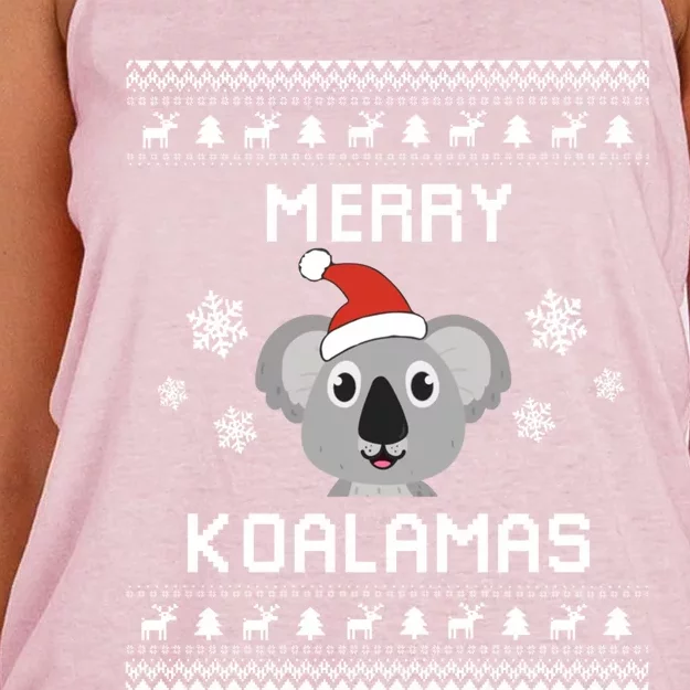 Koala Lover Christmas Ugly Xmas Koala Koala Gift Women's Knotted Racerback Tank