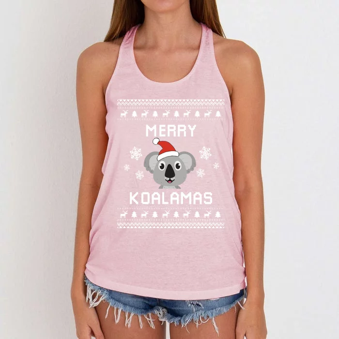 Koala Lover Christmas Ugly Xmas Koala Koala Gift Women's Knotted Racerback Tank