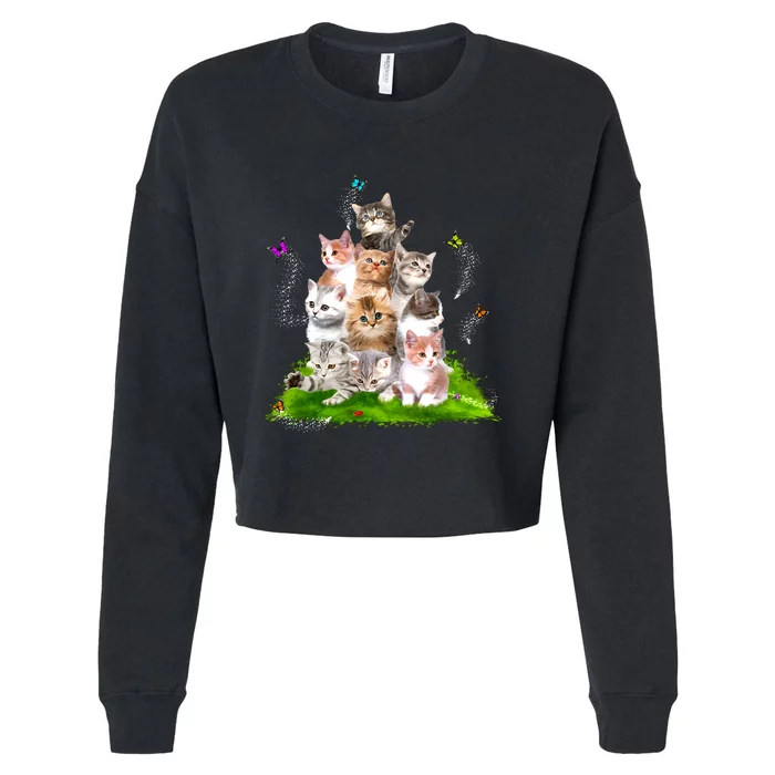 Kitten Lover Cat Lover Cute Cat Cat Owner Cute Kittens Cropped Pullover Crew