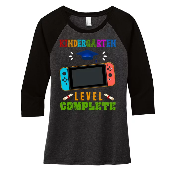 Kindergarten Level Complete Video Game Women's Tri-Blend 3/4-Sleeve Raglan Shirt