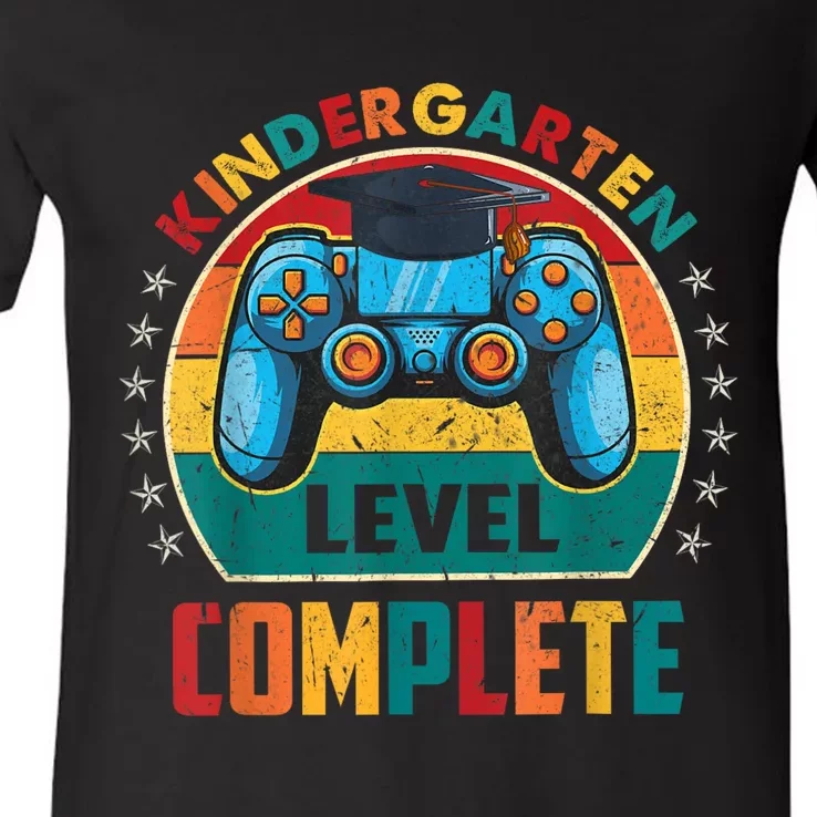 Kindergarten Level Complete Graduation Class Gamer Boy V-Neck T-Shirt