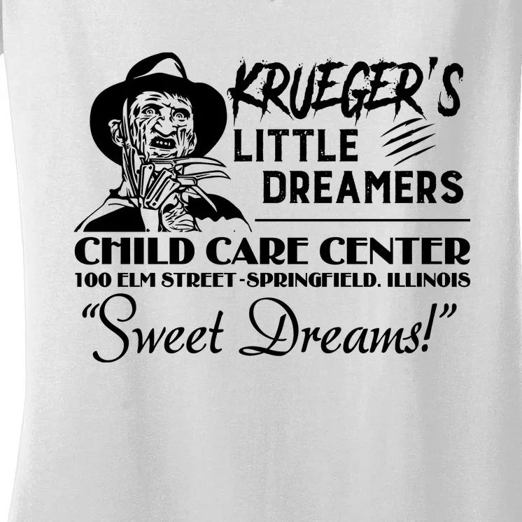 Krueger’S Little Dreamers Sweet Dreams Freddy Halloween Women's V-Neck T-Shirt