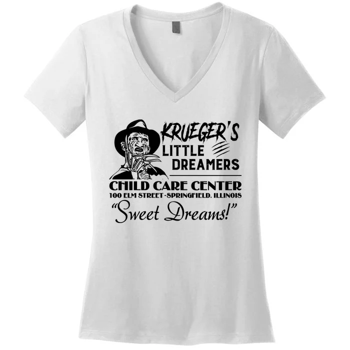 Krueger’S Little Dreamers Sweet Dreams Freddy Halloween Women's V-Neck T-Shirt