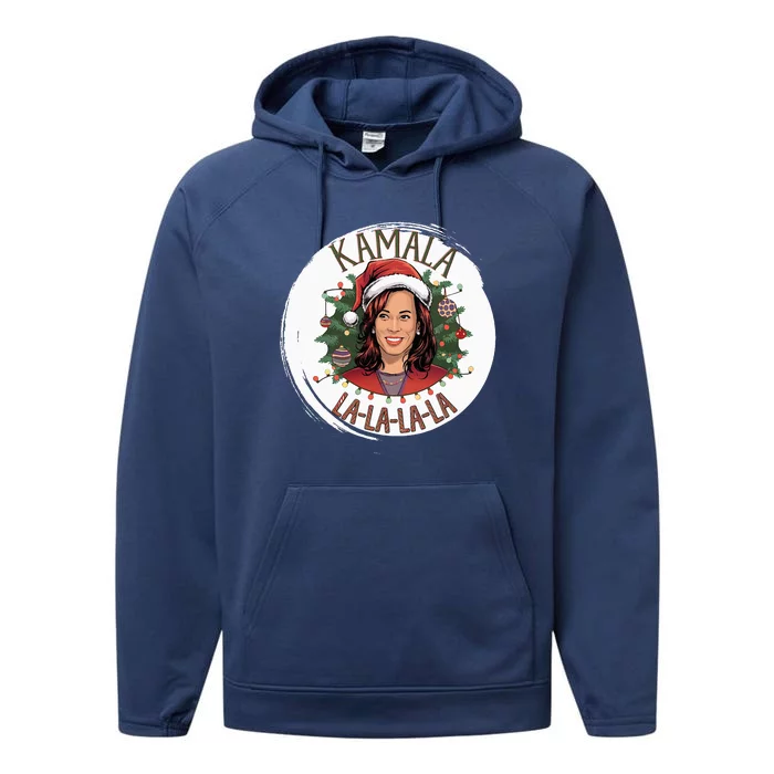 Kamala Lalalala Funny Christmas Holiday Harris Walz Song Performance Fleece Hoodie