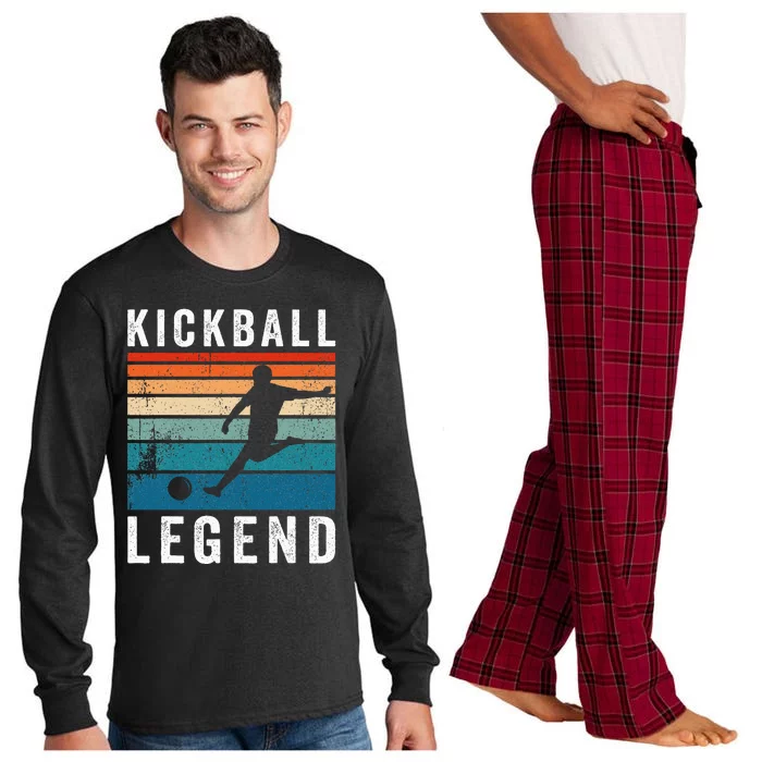 Kickball Legend Funny Kickball Player Retro Kickball Long Sleeve Pajama Set