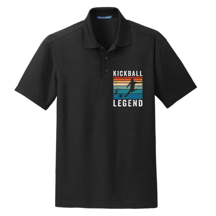 Kickball Legend Funny Kickball Player Retro Kickball Dry Zone Grid Performance Polo