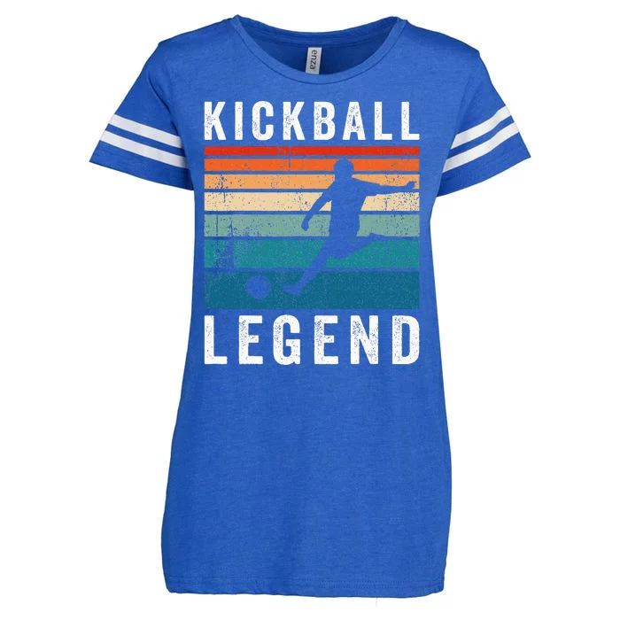 Kickball Legend Funny Kickball Player Retro Kickball Enza Ladies Jersey Football T-Shirt