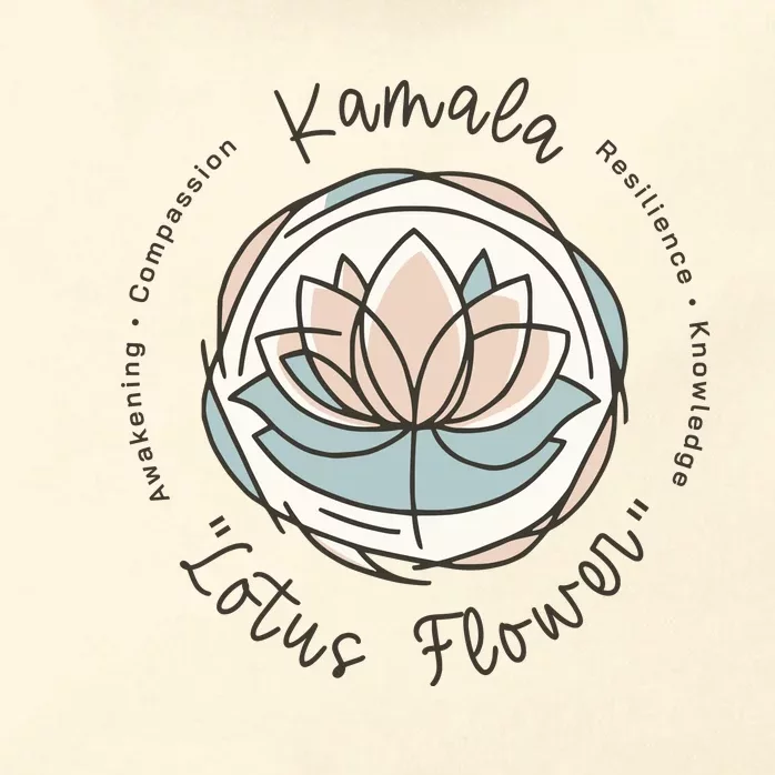 Kamala Lotus Flower Zip Tote Bag