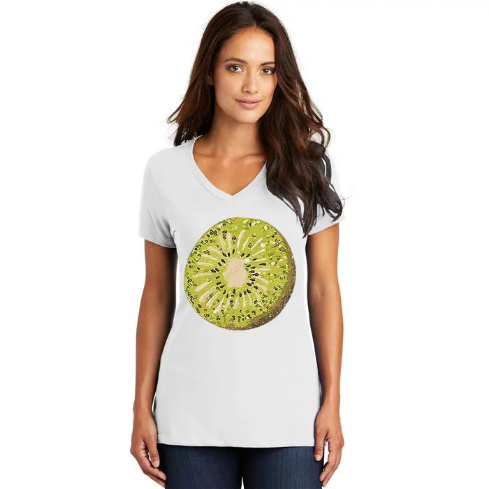 Kiwi Love Fruits Kiwi Costume Men Women Women's V-Neck T-Shirt