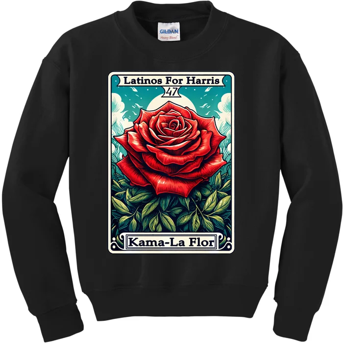 Kama La Flor Latinos For Kamala Harris 2024 Kids Sweatshirt